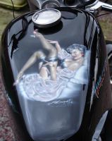 christian poncet, aérographe, moto, peinture, personnalisée, custom, harley, bobber, chopper, décoration, motard,vmax 1700, yamaha