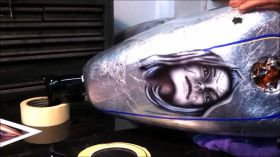 christian poncet, aérographe, moto, peinture, personnalisée, custom, harley, bobber, chopper, décoration, motard,vmax 1700, yamaha