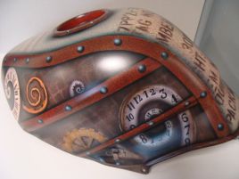 christian poncet, aérographe, moto, peinture, personnalisée, custom, harley, bobber, chopper, décoration, motard,vmax 1700, yamaha