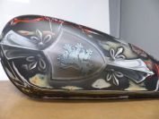 christian poncet, aérographe, moto, peinture, personnalisée, custom, harley, bobber, chopper, décoration, motard,vmax 1700, yamaha