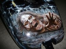 christian poncet, aérographe, moto, peinture, personnalisée, custom, harley, bobber, chopper, décoration, motard,vmax 1700, yamaha